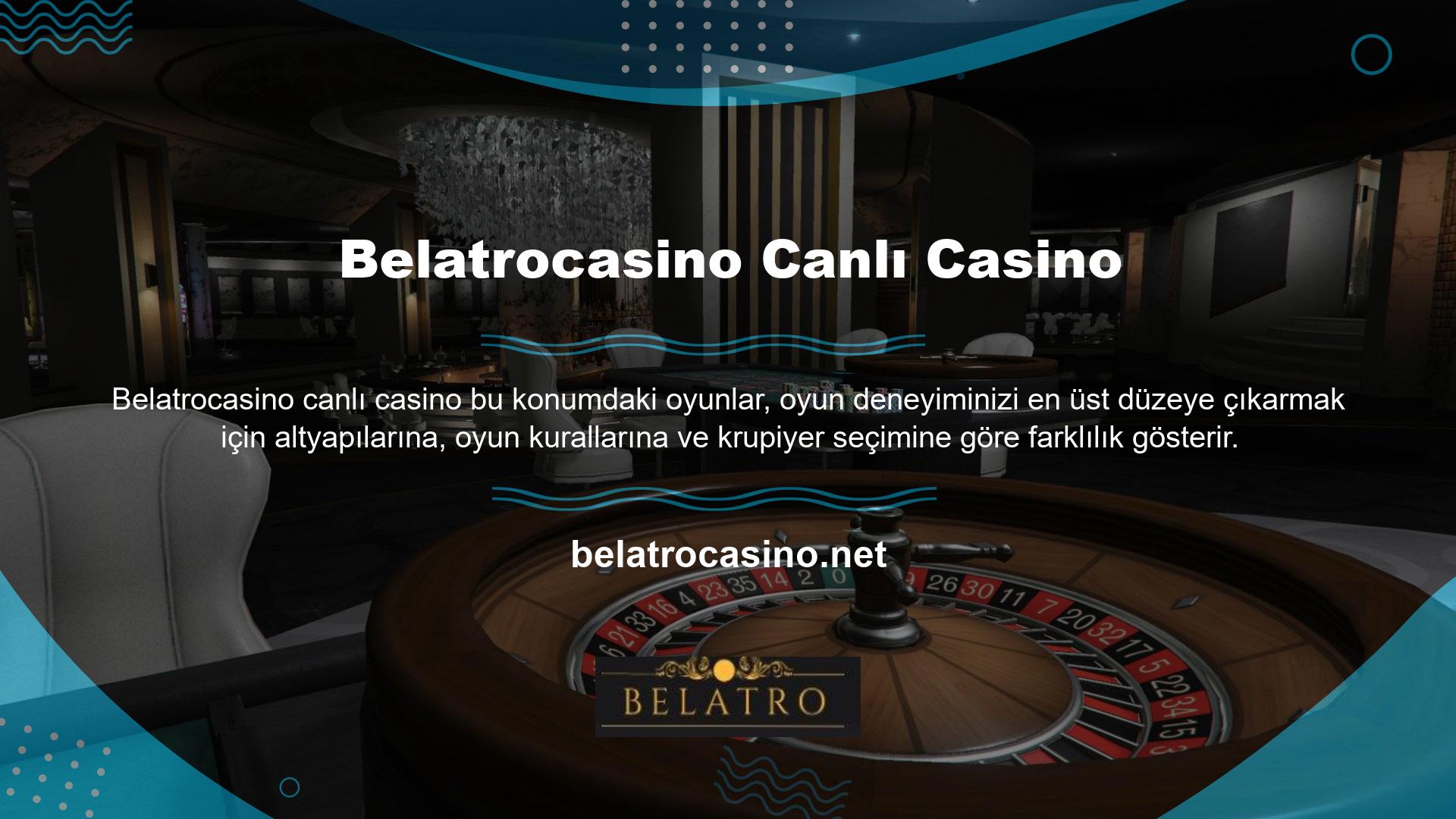 Belatrocasino Canlı Casino çeşitli oyun seçenekleri sunar